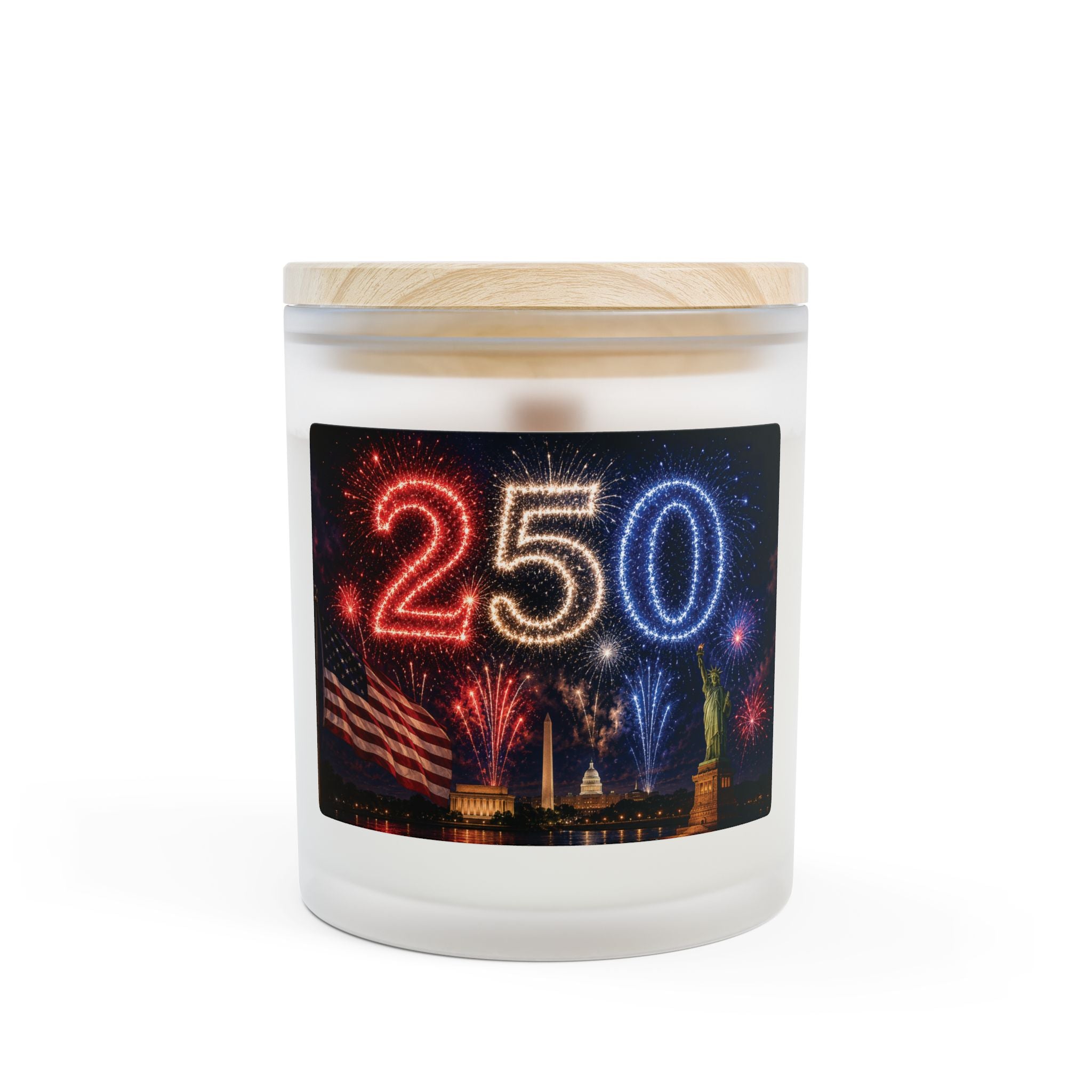 250th Anniversary Commemorative Candle — Frosted Glass 11oz