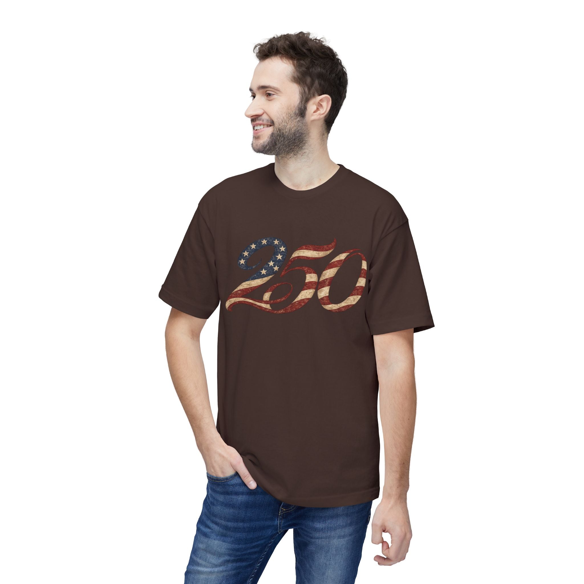 250 American Flag Number T-Shirt — Patriotic 250th Anniversary Tee