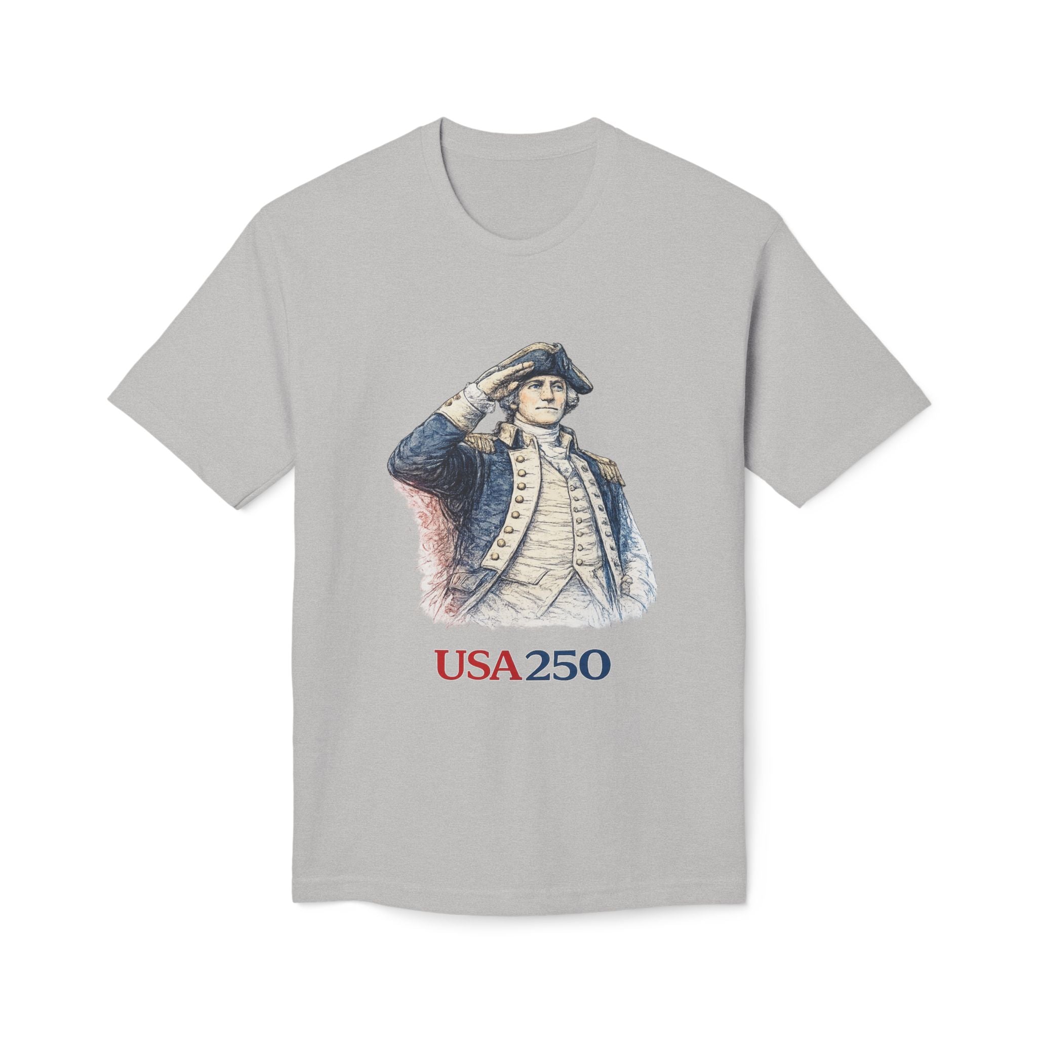 USA 250 Patriotic T-Shirt — Colonial Soldier Salute