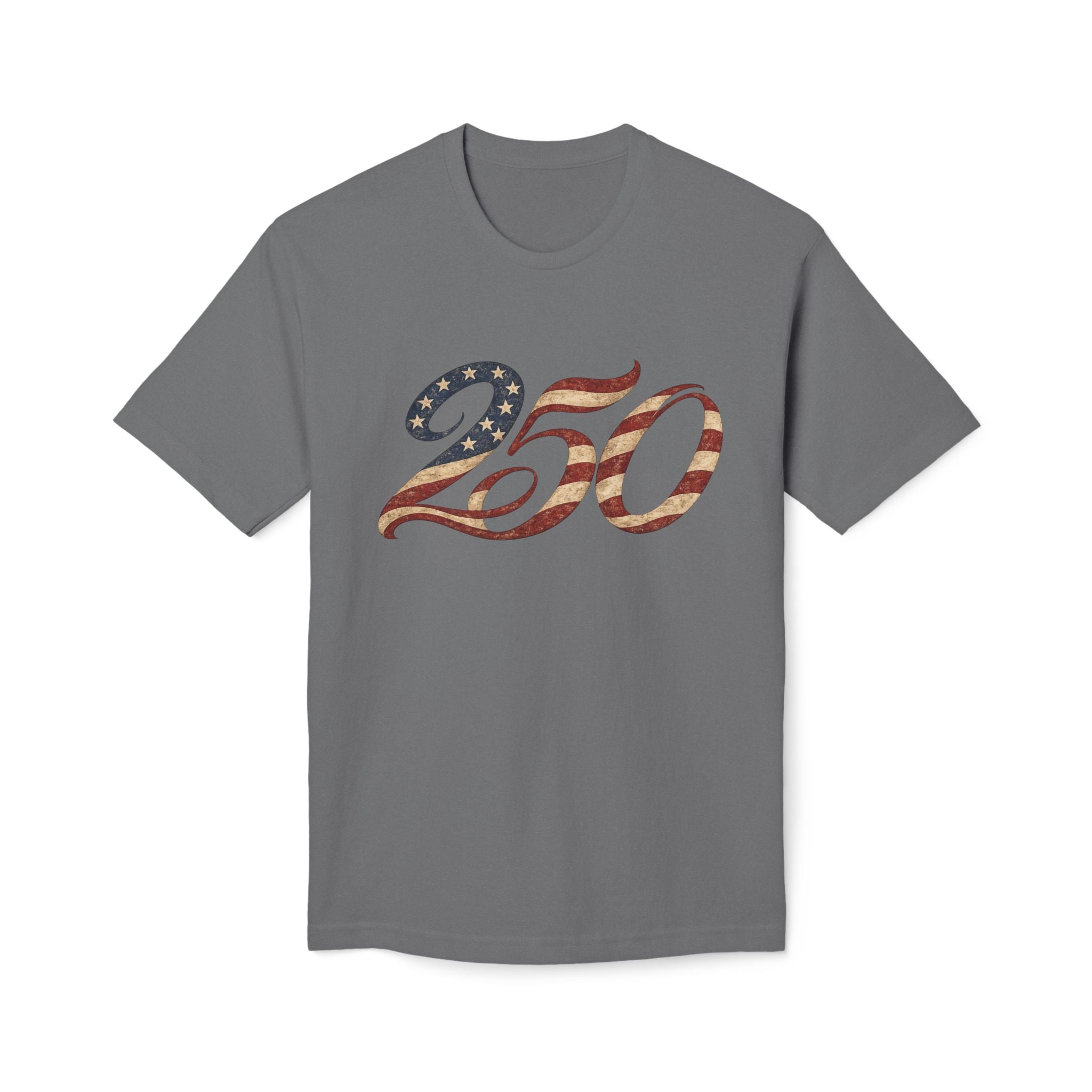 250 American Flag Number T-Shirt — Patriotic 250th Anniversary Tee