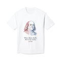 Benjamin Franklin Liberty Quote T-Shirt — "Where liberty dwells, there is my country" Patriotic Tee