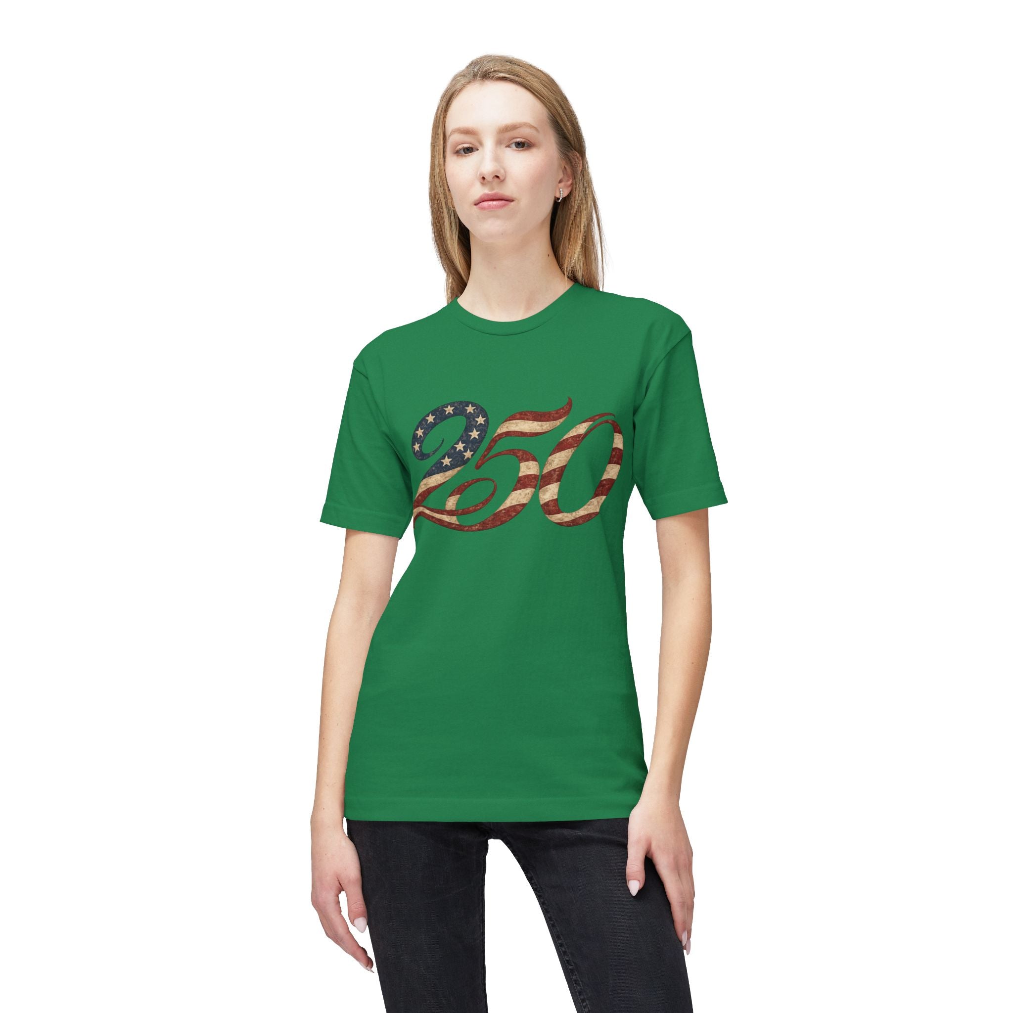 250 American Flag Number T-Shirt — Patriotic 250th Anniversary Tee
