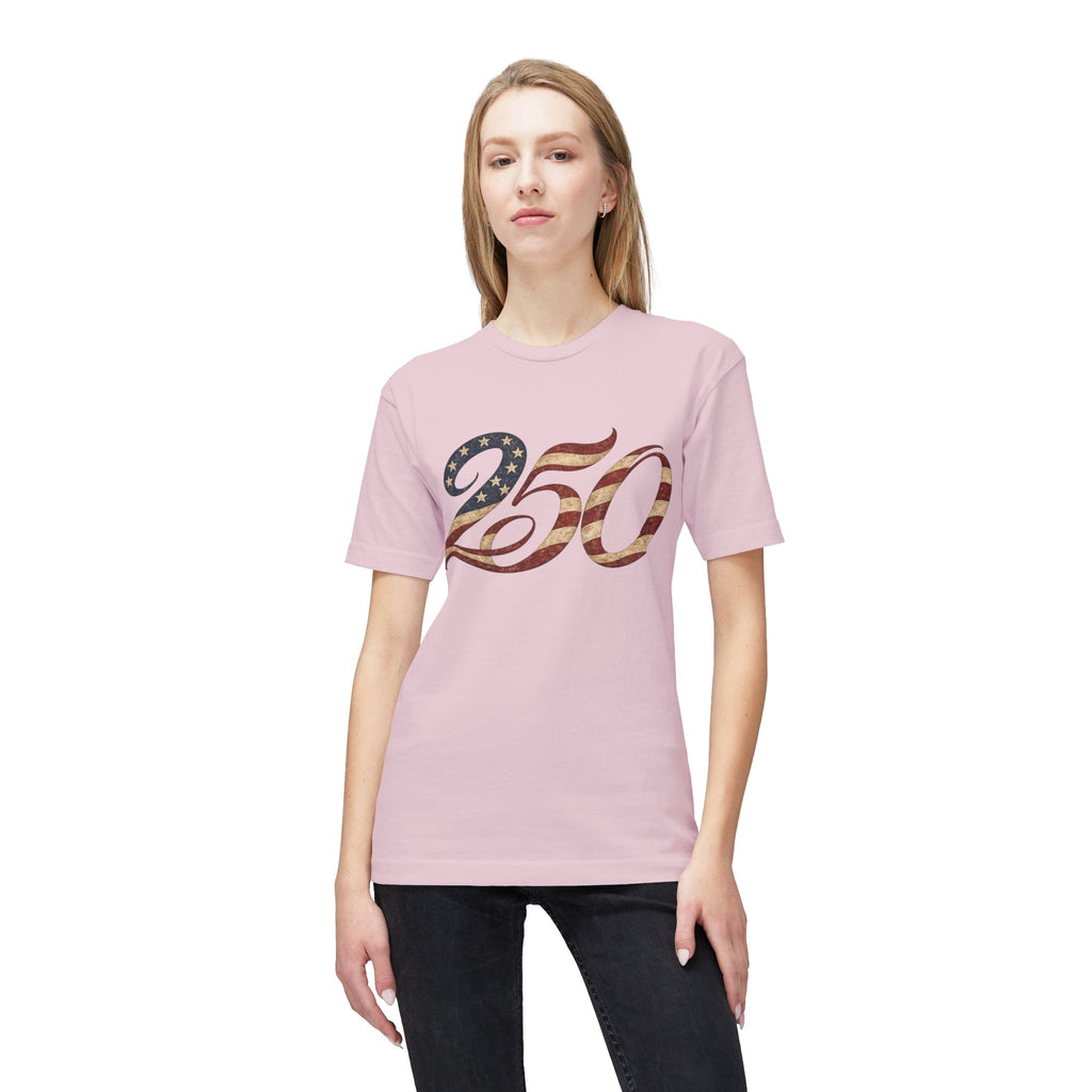 250 American Flag Number T-Shirt — Patriotic 250th Anniversary Tee