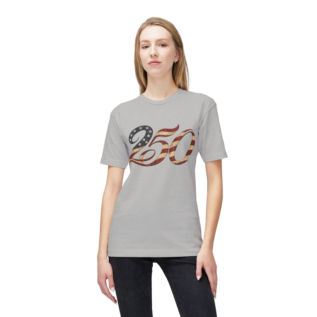 250 American Flag Number T-Shirt — Patriotic 250th Anniversary Tee