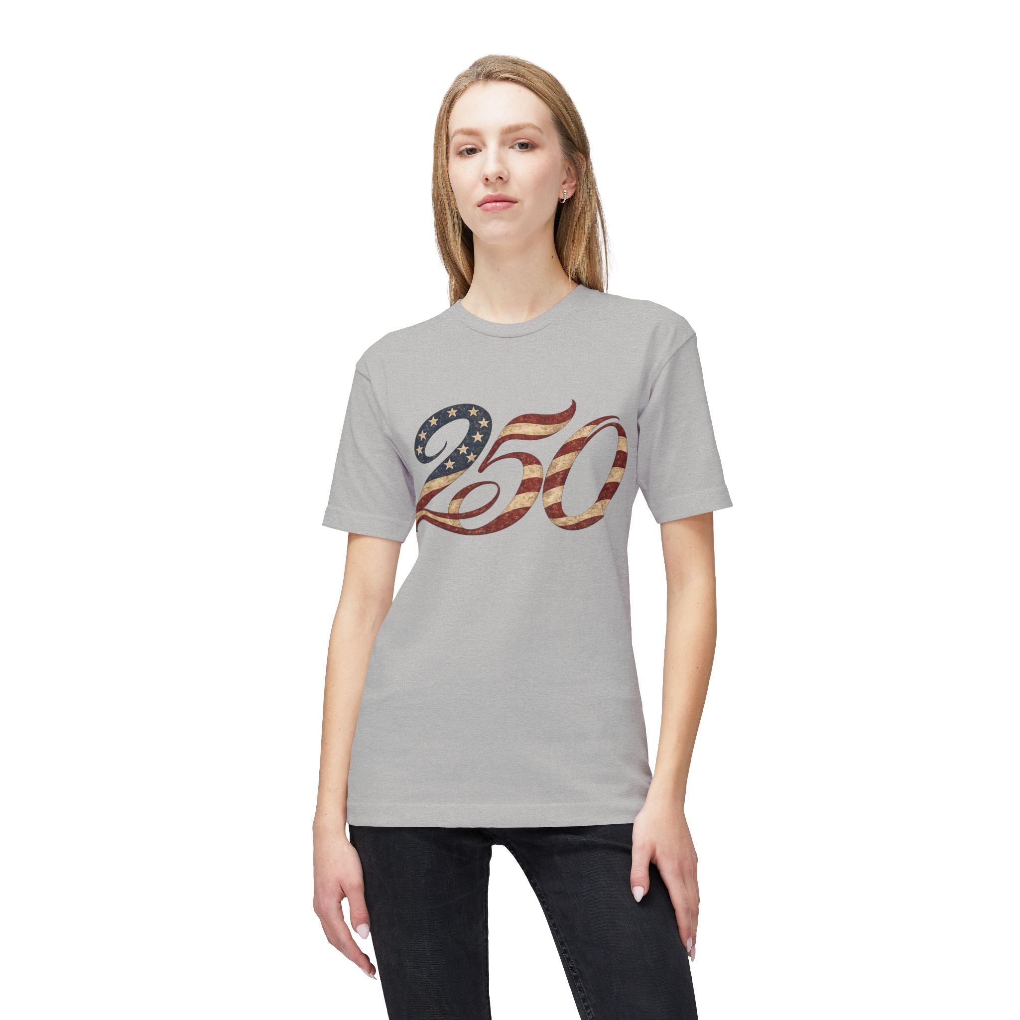 250 American Flag Number T-Shirt — Patriotic 250th Anniversary Tee