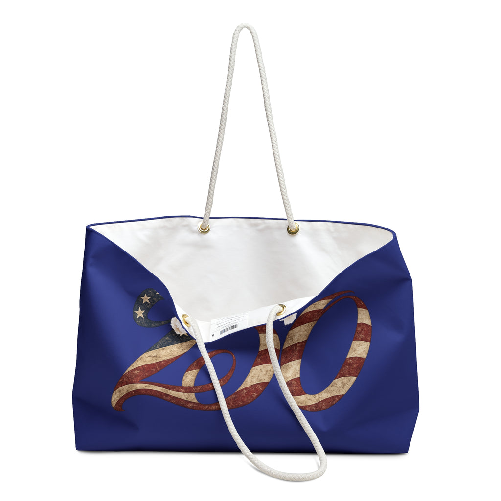 Patriotic '250' Flag Weekender Bag – Americana Travel Tote for Fourth of July & Memorial Day