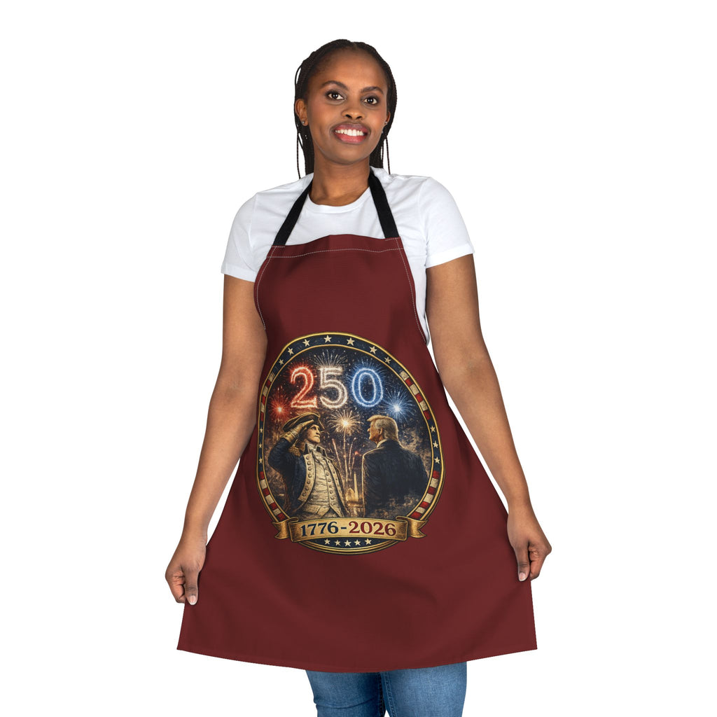 250th Anniversary Apron — 1776–2026 Patriotic Fireworks Kitchen Apron