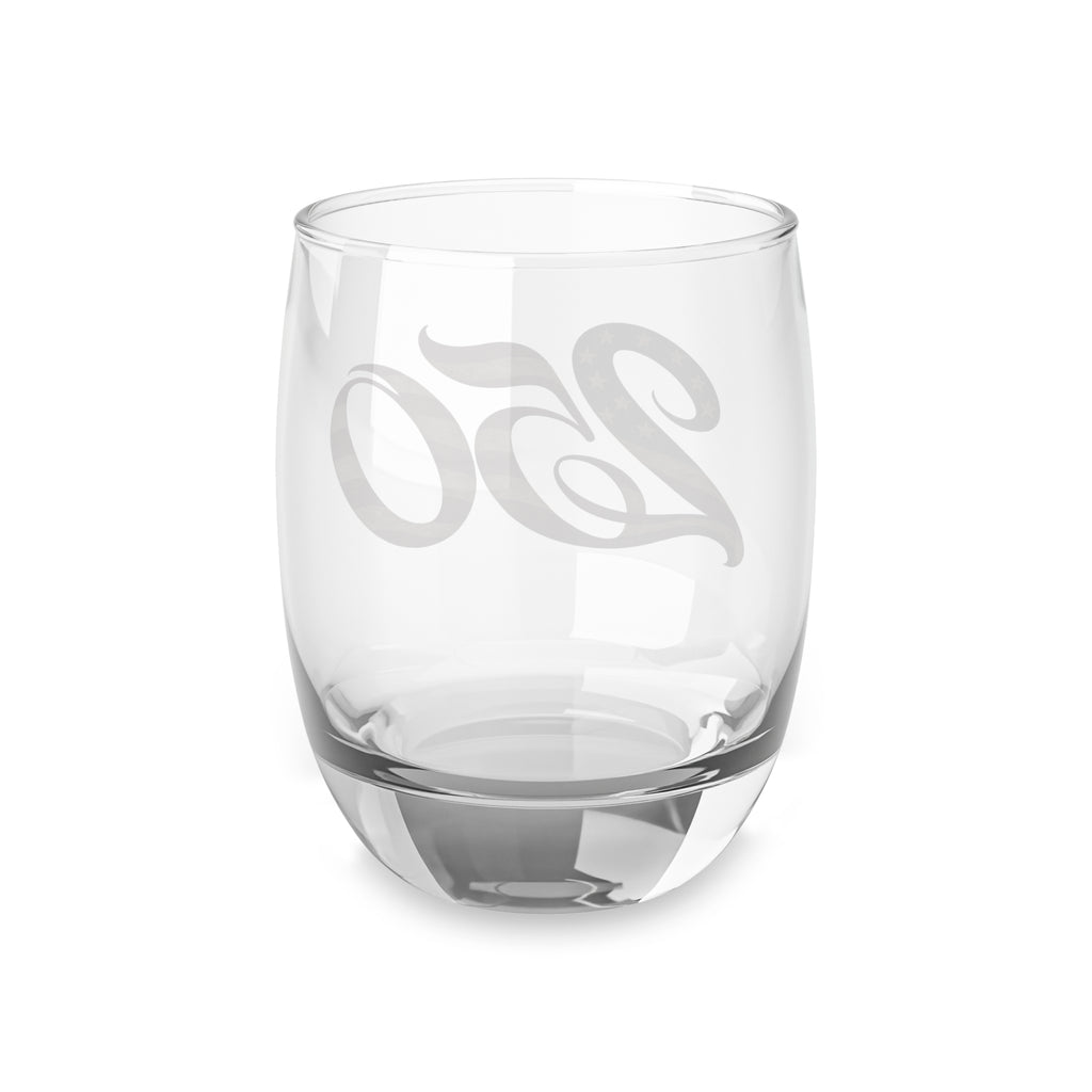 50th Anniversary Whiskey Glass — Patriotic American Flag Number 50 Stemless Rocks Glass
