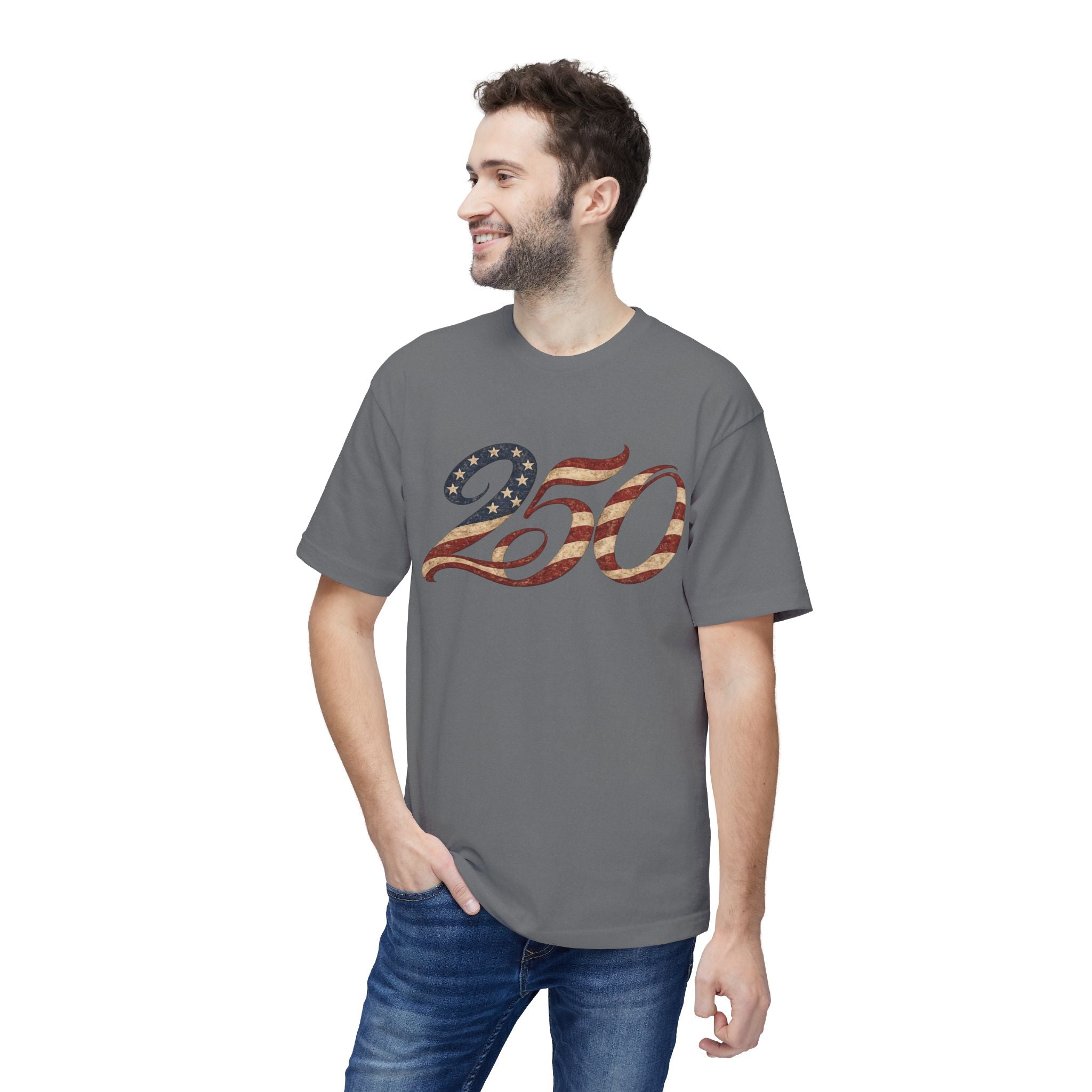 250 American Flag Number T-Shirt — Patriotic 250th Anniversary Tee