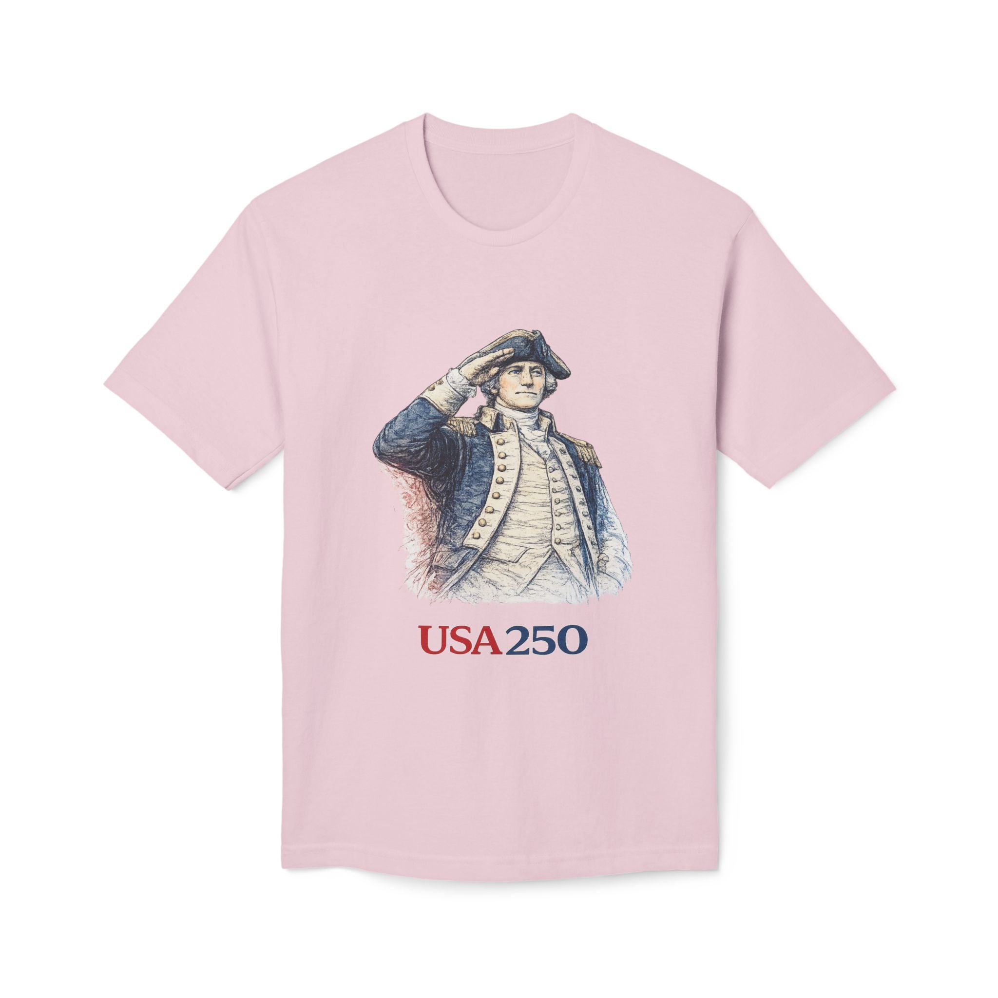 USA 250 Patriotic T-Shirt — Colonial Soldier Salute