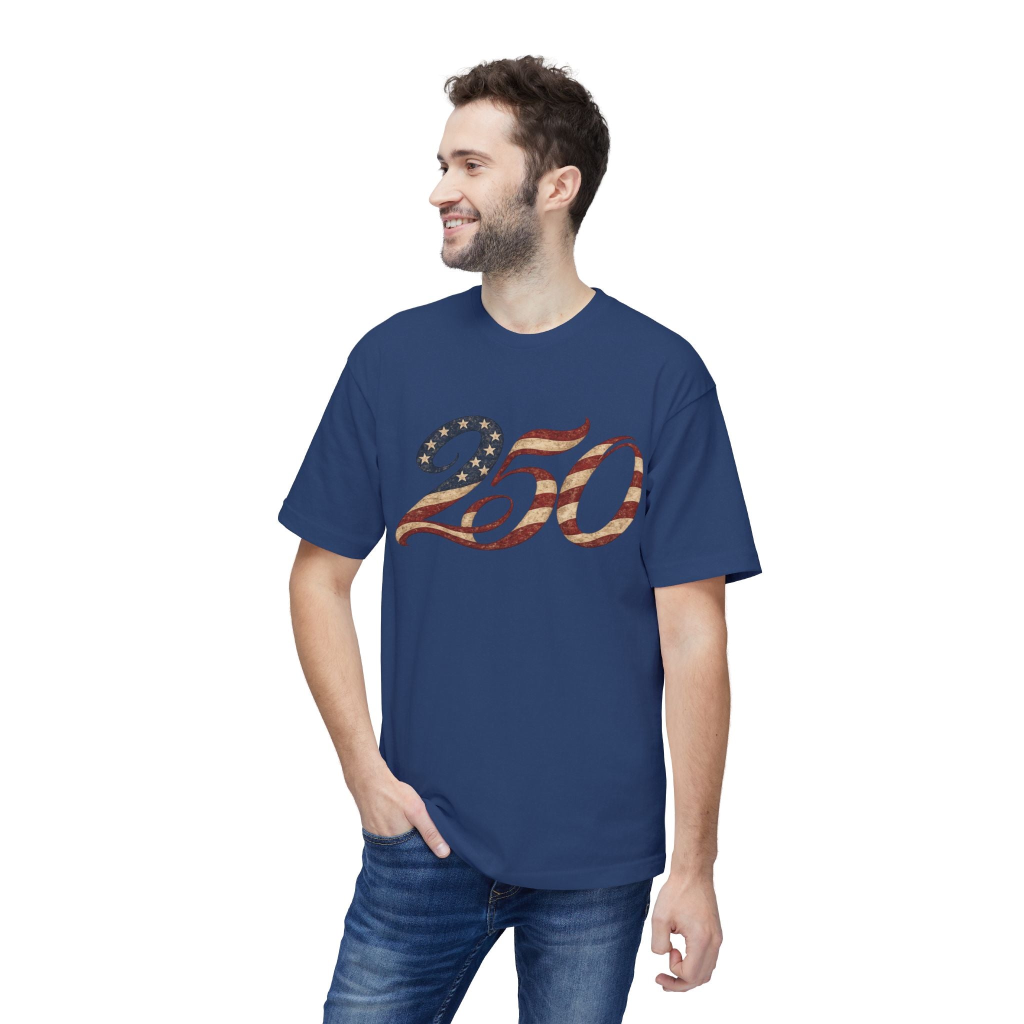 250 American Flag Number T-Shirt — Patriotic 250th Anniversary Tee