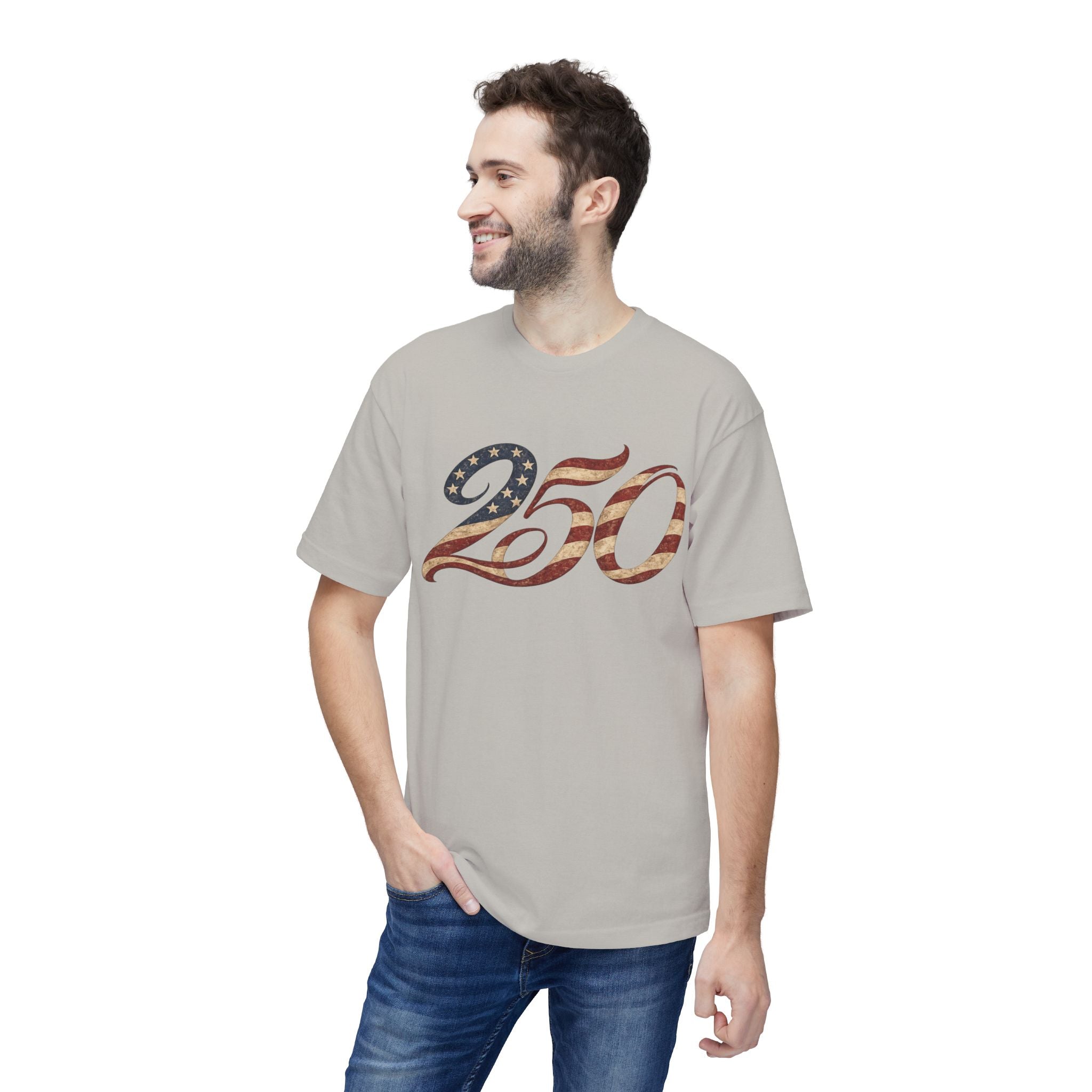 250 American Flag Number T-Shirt — Patriotic 250th Anniversary Tee