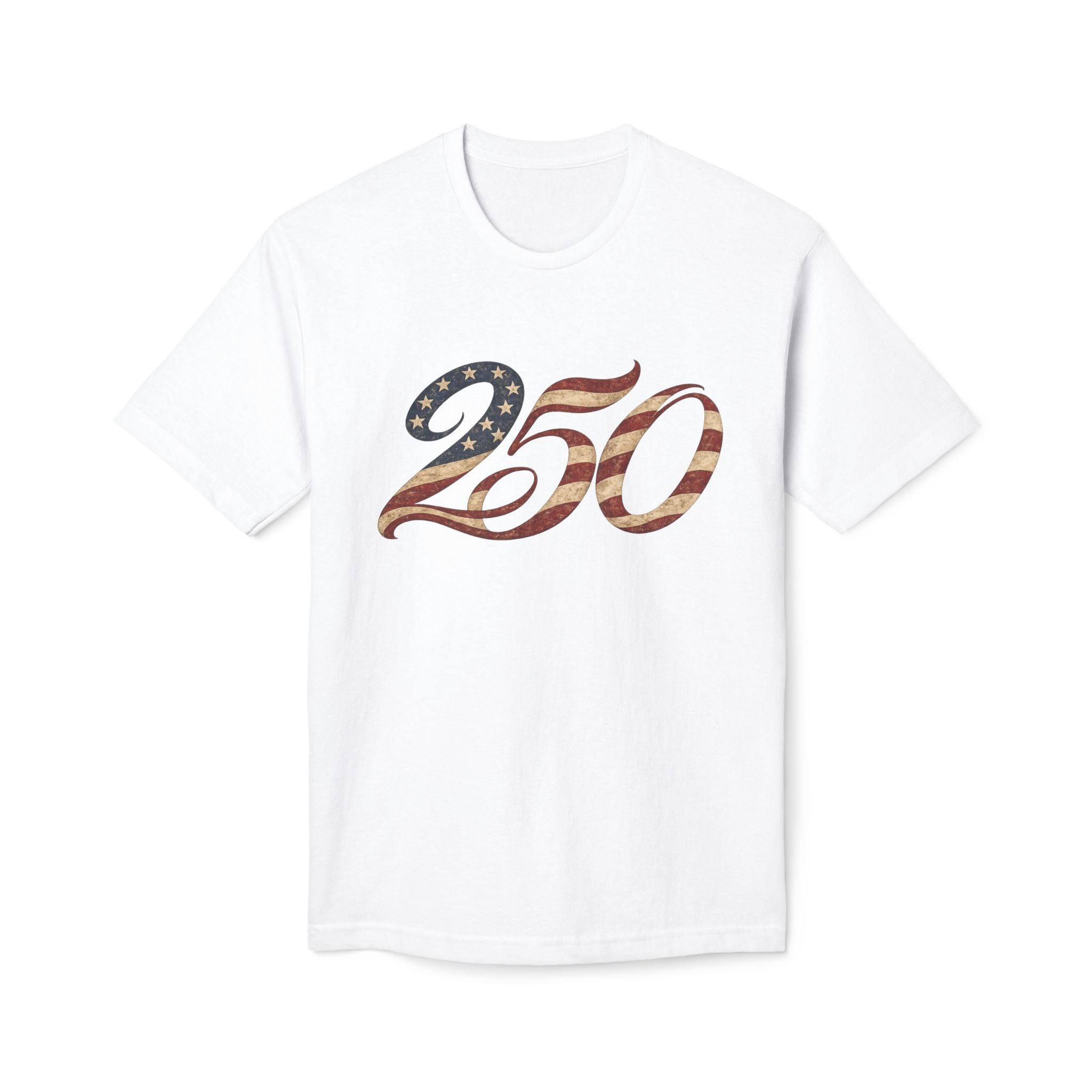 250 American Flag Number T-Shirt — Patriotic 250th Anniversary Tee